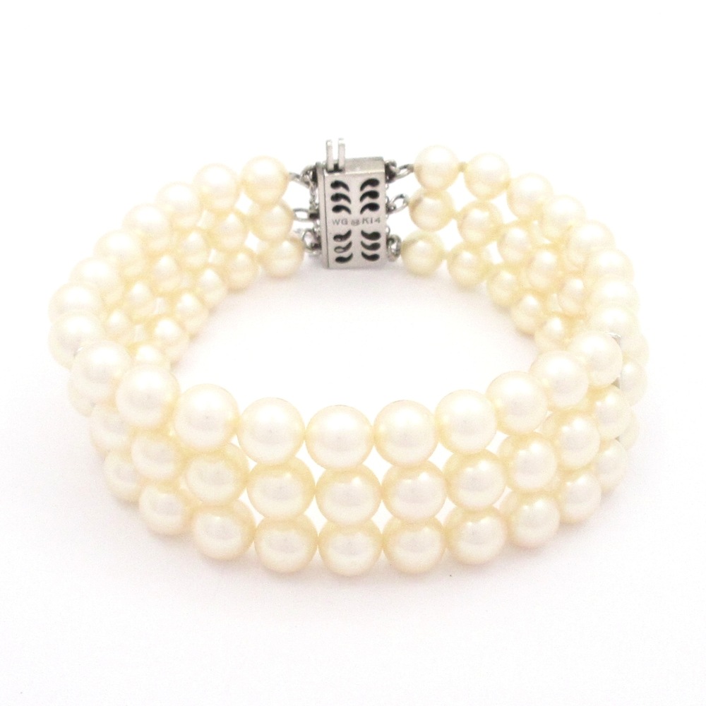 Mikimoto Bracelet 14K White Gold Pearl